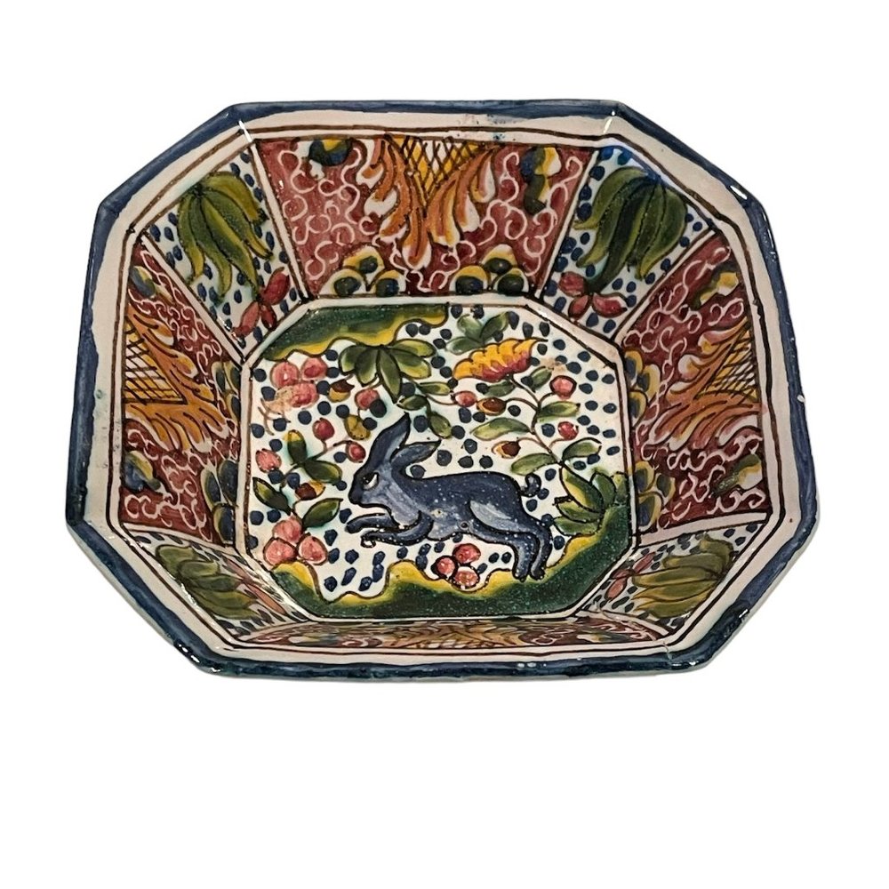 Portugal Hand Painted Rabbit Nut Dish
